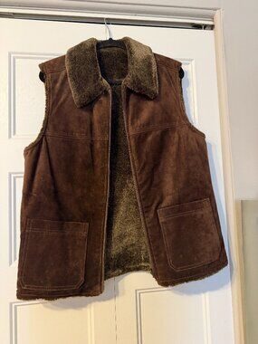 Reversible Brown Suede Vest Size M